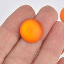 18mm Mango Orange Lunasoft Lucite Cabochons, Matte Round, x2, cab0677