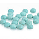 10mm Round Gemstone Cabochons, TURQUOISE BLUE HOWLITE, 4 pcs, cab0493