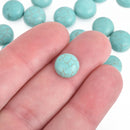 10mm Round Gemstone Cabochons, TURQUOISE BLUE HOWLITE, 4 pcs, cab0493