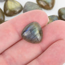 2 Natural Labradorite Cabochons 16mm Trillion Cut Gemstone Cab0545