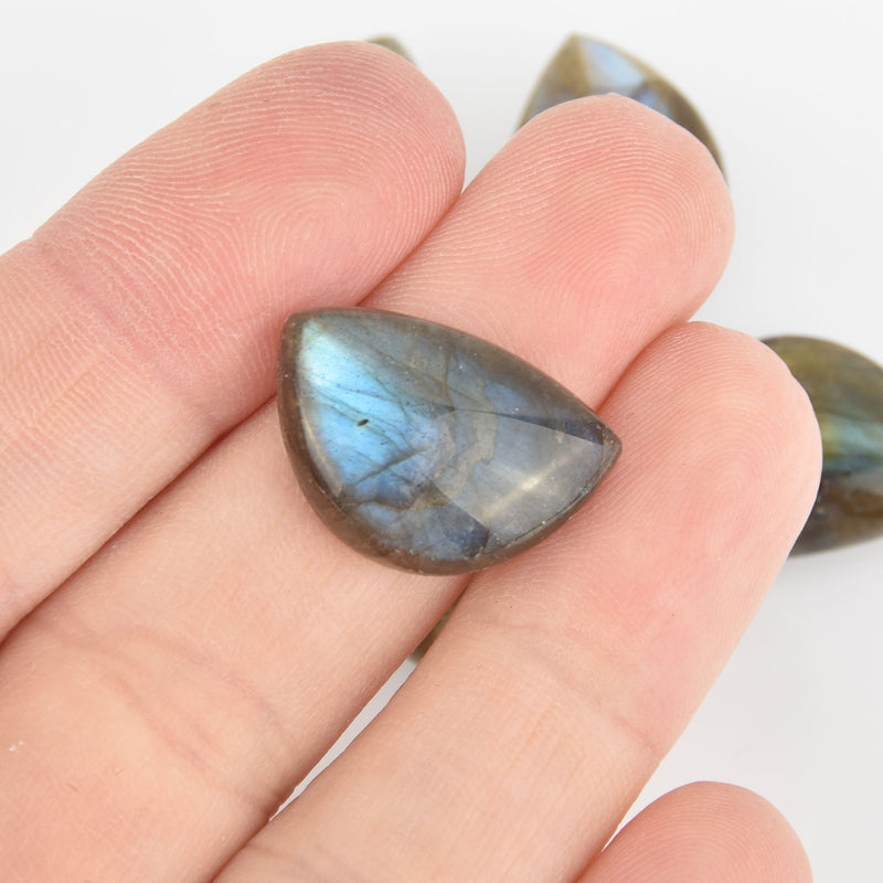 1 Natural LABRADORITE Cabochon Half Moon Cut Gemstone 22x15mm Cab0561