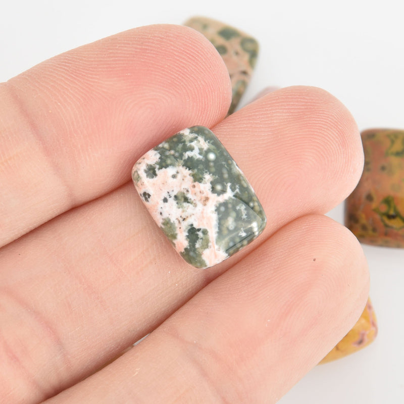 5 OCEAN JASPER 16mm Gemstone Cabochons RECTANGLE Cab0563