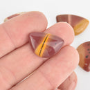 2 Natural MOOKAITE Cabochon Half Moon Cut Gemstone 22mm Cab0564