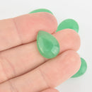 2 Green Jade 18mm Cabochons Pear Teardrop Gemstone cab0570