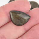 2 Natural Astrophyllite Cabochons Half Moon Cut Gemstone 22x15mm cab0571