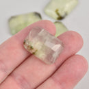 25mm Rectangle Cabochons, Green Fluorite, Faceted, x2, cab0595