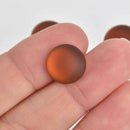 14mm Copper Lunasoft Lucite Cabochons, Matte Round, x2, cab0603