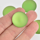 24mm Green Lunasoft Lucite Cabochons, Matte Round, x2, cab0605