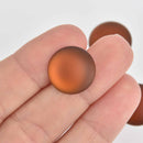 18mm Copper Lunasoft Lucite Cabochons, Matte Round, x2, cab0606