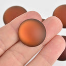 24mm Copper Lunasoft Lucite Cabochons, Matte Round, x2, cab0609