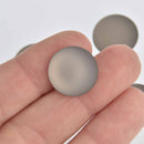 18mm Gray Lunasoft Lucite Cabochons, Matte Round, x2, cab0617