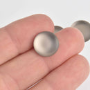 14mm Gray Lunasoft Lucite Cabochons, Matte Round, x2, cab0619