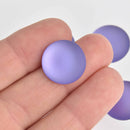 18mm Lavender Purple Lunasoft Lucite Cabochons, Matte Round, x2, cab0622
