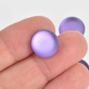 14mm Lavender Purple Lunasoft Lucite Cabochons, Matte Round, x2, cab0624