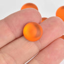 14mm Mango Orange Lunasoft Lucite Cabochons, Matte Round, x2, cab0626