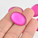 Lunasoft Lucite Cabochons, Raspberry Pink Matte 25mm x 18mm Oval, x2, cab0634