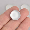 18mm Pearl White Lunasoft Lucite Cabochons, Matte Round, x2, cab0643