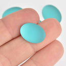 Spearmint Green Lunasoft Lucite Cabochons, Matte 18.5mm Oval, x2, cab0652