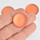 24mm Salmon Orange Lunasoft Lucite Cabochons, Matte Round, x2, cab0655