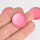24mm Watermelon Pink Lunasoft Lucite Cabochons, Matte Round, x2, cab0656
