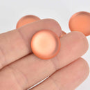 18mm Salmon Orange Lunasoft Lucite Cabochons, Matte Round, x2, cab0665
