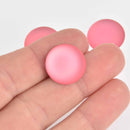 18mm Watermelon Pink Lunasoft Lucite Cabochons, Matte Round, x2, cab0667