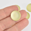 18mm Citron Yellow Lunasoft Lucite Cabochons, Matte Round, x2, cab0669