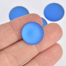 18mm Blueberry Blue Lunasoft Lucite Cabochons, Matte Round, x2, cab0671