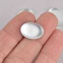 Pearl White Lunasoft Lucite Cabochons, Matte 18.5mm Oval, x2, cab0672