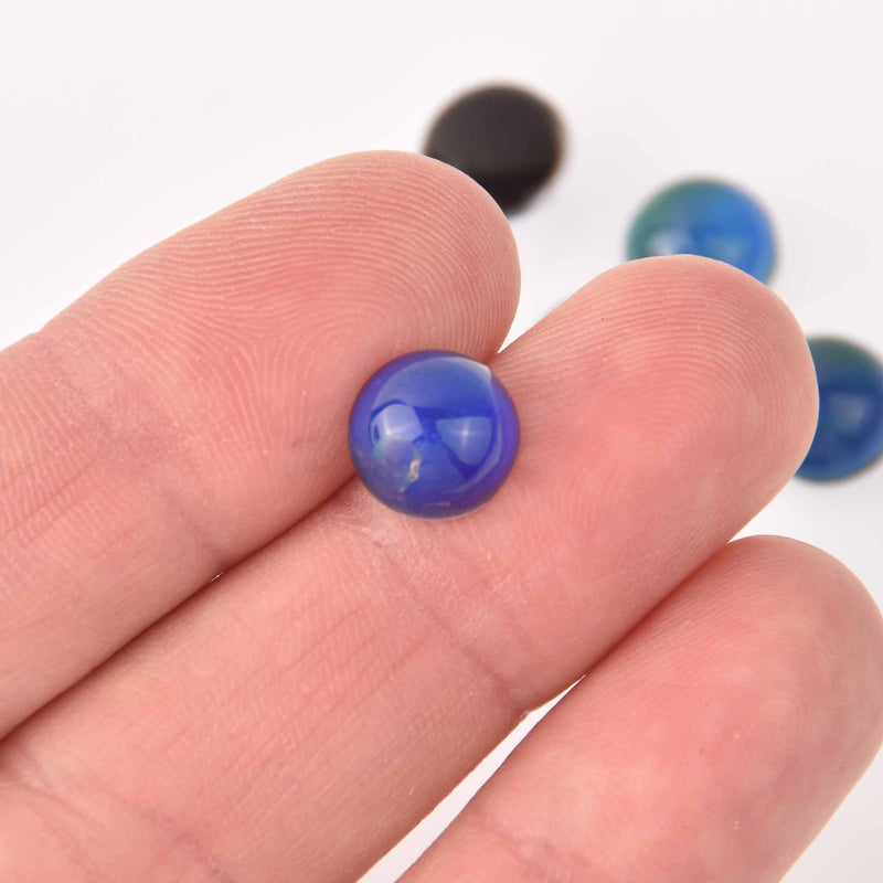 10mm Cabochon Domes, Mood Beads, Temperature Changing, 10 pcs, cab0686