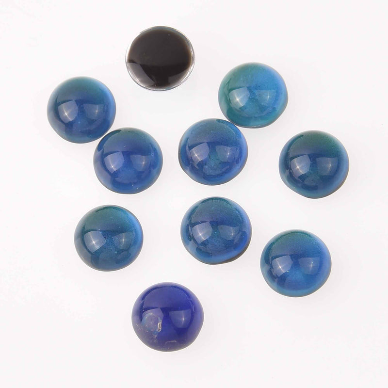 10mm Cabochon Domes, Mood Beads, Temperature Changing, 10 pcs, cab0686