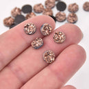 30 Round 8mm Faux Druzy Cabochons, Rose Gold Copper, cab0687
