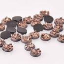 30 Round 8mm Faux Druzy Cabochons, Rose Gold Copper, cab0687