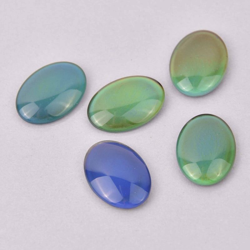 20mm Oval Cabochons, Mood Beads, Temperature Changing, 5 pcs, cab0706