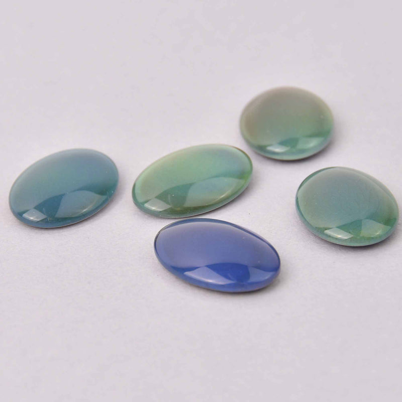 20mm Oval Cabochons, Mood Beads, Temperature Changing, 5 pcs, cab0706