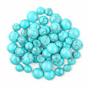 2 pcs 6mm Turquoise Howlite Cabochons, cab0699