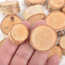 30 Natural Birch Wood Blanks, Round Circles Medallions for Craft Projects, bark logs, tree slices, about 1/2" to 1" diameter, cft0072