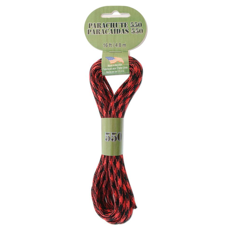 16ft Paracord 550 Red Cardinal 4.8mm Parachute Cord cft0138