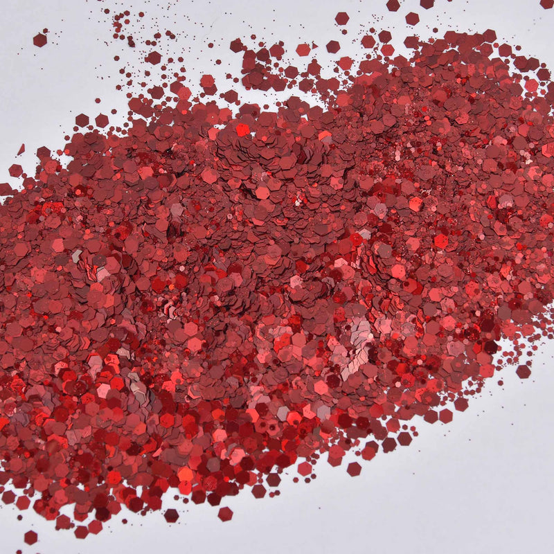 Chunky Glitter, Boots and BBQ, Glitter Done, Deep Scarlet Red, 2oz shaker bottle, cft0251