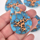 4 Faux Leather Teardrop Charms Longhorn Vegan Leather Pendant 2-1/4" long chs8061