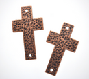 2 Large Copper Sideways Cross Connector Links, hammered metal  50mm x 29mm CHC0016