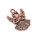 8 Filigree ANGEL Charm Pendants, copper tone metal, 3/4" tall, chc0028