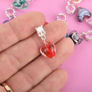 50 Euro Heart CHARM Pendants, mixed colors, glass lampwork, cho0020