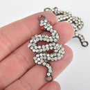 1 Rhinestone GUNMETAL SERPENT SNAKE Connector Charms cho0056