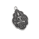 2 THAI BUDDHA charm pendants, gunmetal metal, religious icon, 42x26mm, cho0146