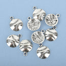 10 Silver Tone Metal Baseball / Softball Charm Pendants 18x14.5mm chs0114