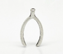 10 LUCKY WISHBONE Charm Pendants, Small Silver Tone Metal, 16x9mm, chs0200