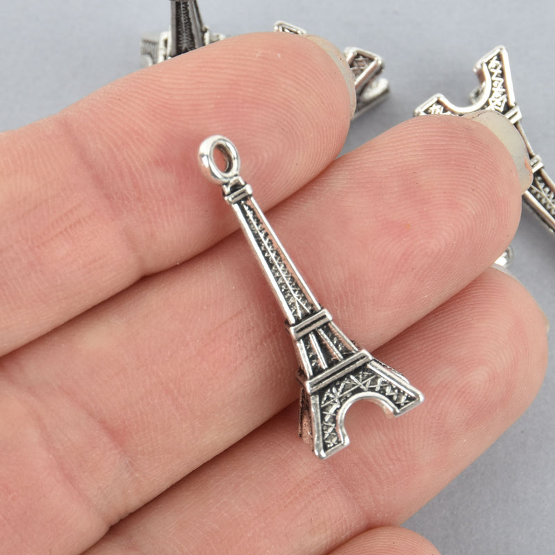 10 Silver EIFFEL TOWER Charms France Charms Paris Charms chs0261
