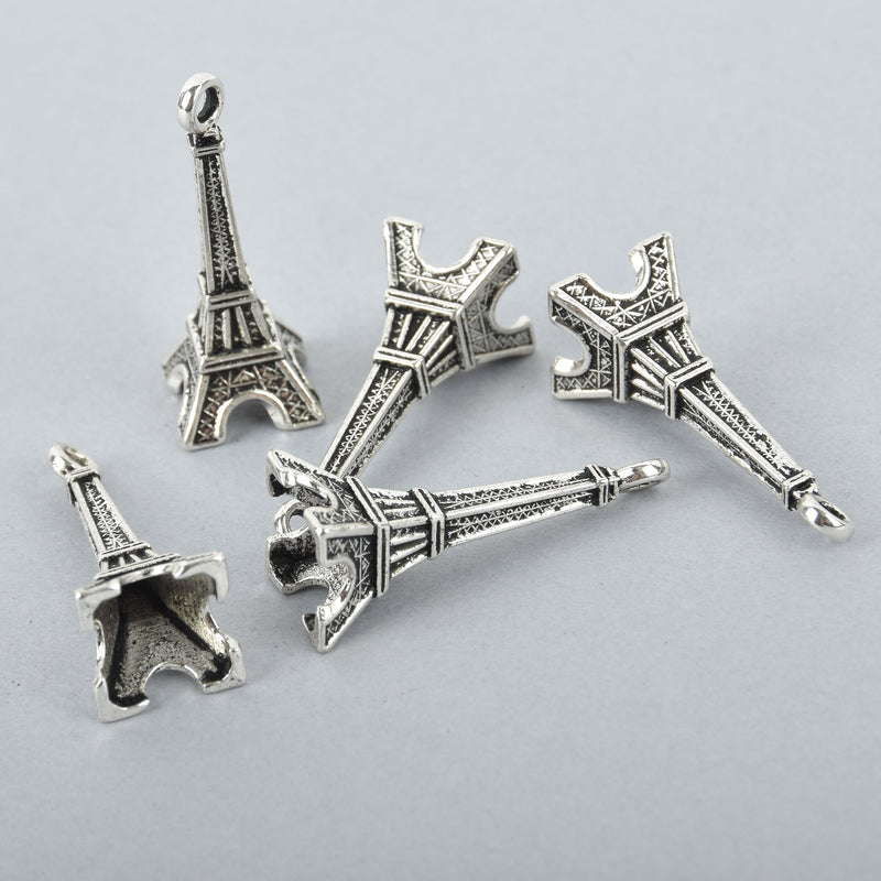 10 Silver EIFFEL TOWER Charms France Charms Paris Charms chs0261