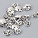 6 Silver Tone Metal Baseball Glove Charm Pendants 21x15mm . chs0352